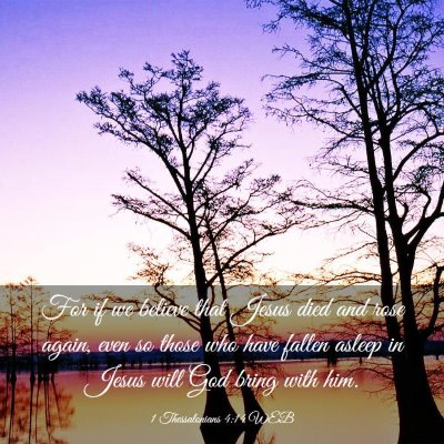 Picture 03 - 1 Thessalonians 4:14 WEB - For if we believe that Jesus died and rose again, - Bible Verse Picture