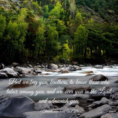 Picture 03 - 1 Thessalonians 5:12 WEB - But we beg you, brothers, to know those who labor - Bible Verse Picture