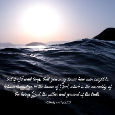 Picture 03 - 1 Timothy 3:15 WEB - but if I wait long, that you may know how men - Bible Verse Picture