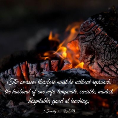 Picture 03 - 1 Timothy 3:2 WEB - The overseer therefore must be without reproach, - Bible Verse Picture
