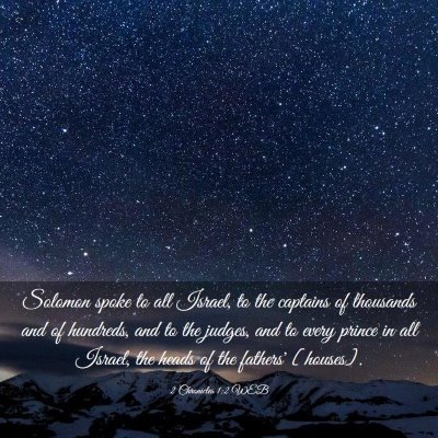 Picture 03 - 2 Chronicles 1:2 WEB - Solomon spoke to all Israel, to the captains of - Bible Verse Picture