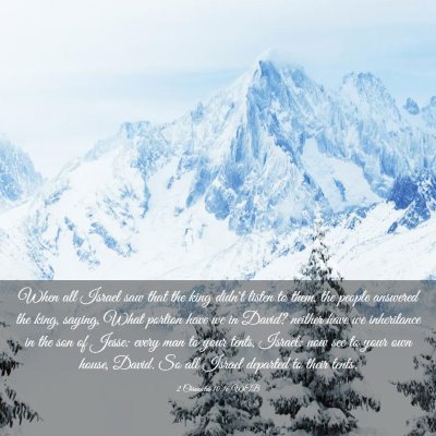 Picture 03 - 2 Chronicles 10:16 WEB - When all Israel saw that the king didn't listen - Bible Verse Picture