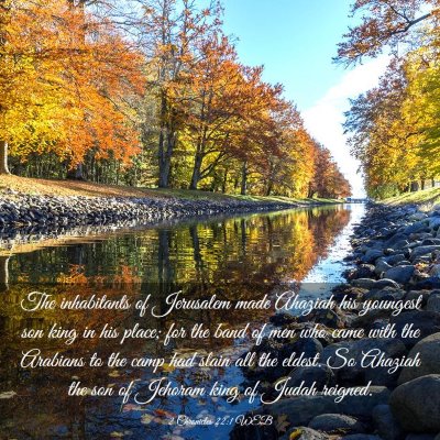 Picture 03 - 2 Chronicles 22:1 WEB - The inhabitants of Jerusalem made Ahaziah his - Bible Verse Picture