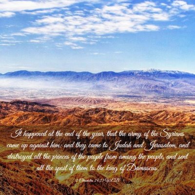 Picture 03 - 2 Chronicles 24:23 WEB - It happened at the end of the year, that the army - Bible Verse Picture
