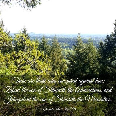 Picture 03 - 2 Chronicles 24:26 WEB - These are those who conspired against him: Zabad - Bible Verse Picture