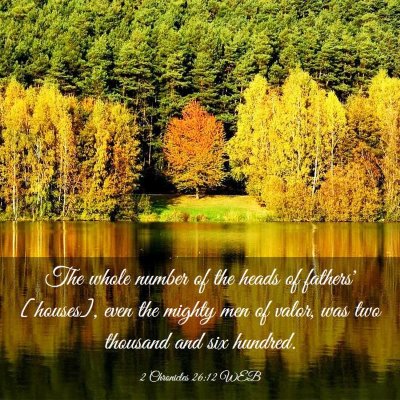 Picture 03 - 2 Chronicles 26:12 WEB - The whole number of the heads of fathers' - Bible Verse Picture