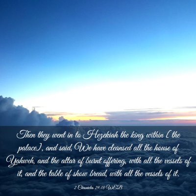 Picture 03 - 2 Chronicles 29:18 WEB - Then they went in to Hezekiah the king within - Bible Verse Picture