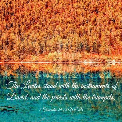 Picture 03 - 2 Chronicles 29:26 WEB - The Levites stood with the instruments of David, - Bible Verse Picture