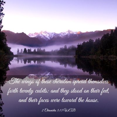 Picture 03 - 2 Chronicles 3:13 WEB - The wings of these cherubim spread themselves - Bible Verse Picture