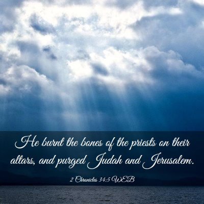 Picture 03 - 2 Chronicles 34:5 WEB - He burnt the bones of the priests on their - Bible Verse Picture