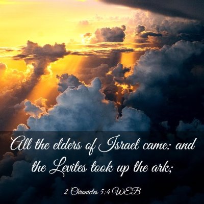 Picture 03 - 2 Chronicles 5:4 WEB - All the elders of Israel came: and the Levites - Bible Verse Picture