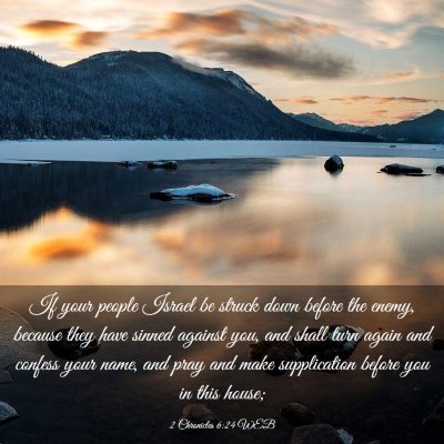 Picture 03 - 2 Chronicles 6:24 WEB - If your people Israel be struck down before the - Bible Verse Picture