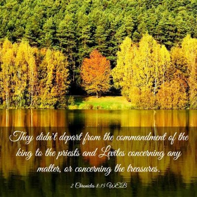 Picture 03 - 2 Chronicles 8:15 WEB - They didn't depart from the commandment of the - Bible Verse Picture