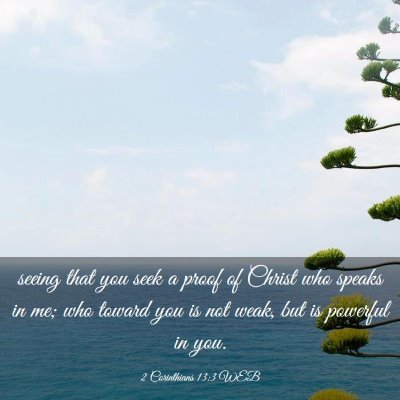 Picture 03 - 2 Corinthians 13:3 WEB - seeing that you seek a proof of Christ who speaks - Bible Verse Picture