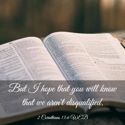 Picture 03 - 2 Corinthians 13:6 WEB - But I hope that you will know that we aren't - Bible Verse Picture