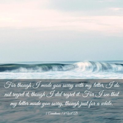 Picture 03 - 2 Corinthians 7:8 WEB - For though I made you sorry with my letter, I do - Bible Verse Picture