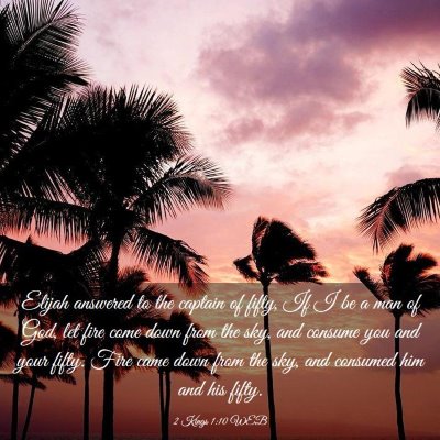 Picture 03 - 2 Kings 1:10 WEB - Elijah answered to the captain of fifty, If I be - Bible Verse Picture