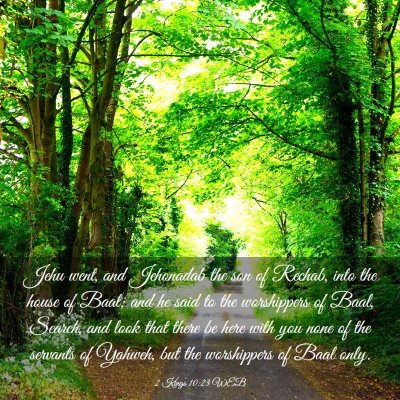 Picture 03 - 2 Kings 10:23 WEB - Jehu went, and Jehonadab the son of Rechab, into - Bible Verse Picture