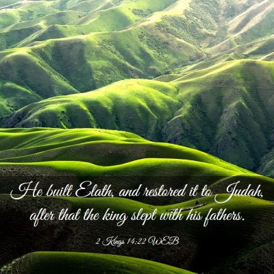Picture 03 - 2 Kings 14:22 WEB - He built Elath, and restored it to Judah, after - Bible Verse Picture
