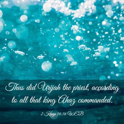 Picture 03 - 2 Kings 16:16 WEB - Thus did Urijah the priest, according to all that - Bible Verse Picture