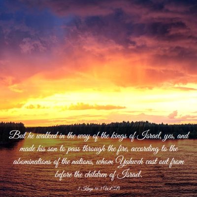 Picture 03 - 2 Kings 16:3 WEB - But he walked in the way of the kings of Israel, - Bible Verse Picture