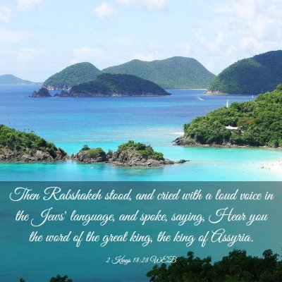 Picture 03 - 2 Kings 18:28 WEB - Then Rabshakeh stood, and cried with a loud voice - Bible Verse Picture