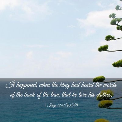 Picture 03 - 2 Kings 22:11 WEB - It happened, when the king had heard the words of - Bible Verse Picture