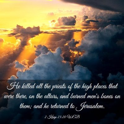 Picture 03 - 2 Kings 23:20 WEB - He killed all the priests of the high places that - Bible Verse Picture