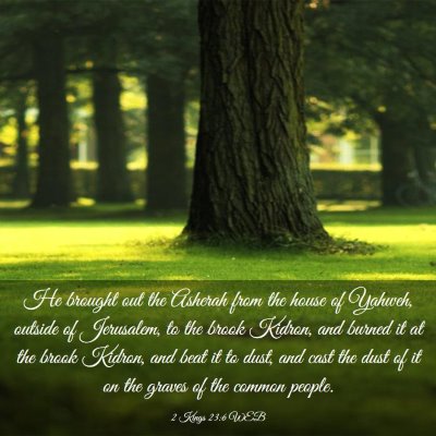 Picture 03 - 2 Kings 23:6 WEB - He brought out the Asherah from the house of - Bible Verse Picture