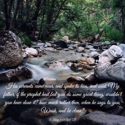 Picture 03 - 2 Kings 5:13 WEB - His servants came near, and spoke to him, and - Bible Verse Picture