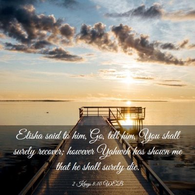 Picture 03 - 2 Kings 8:10 WEB - Elisha said to him, Go, tell him, You shall - Bible Verse Picture