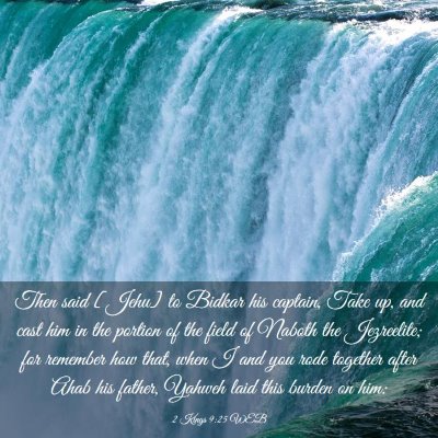 Picture 03 - 2 Kings 9:25 WEB - Then said [Jehu] to Bidkar his captain, Take up, - Bible Verse Picture