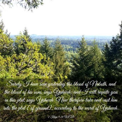Picture 03 - 2 Kings 9:26 WEB - Surely I have seen yesterday the blood of Naboth, - Bible Verse Picture