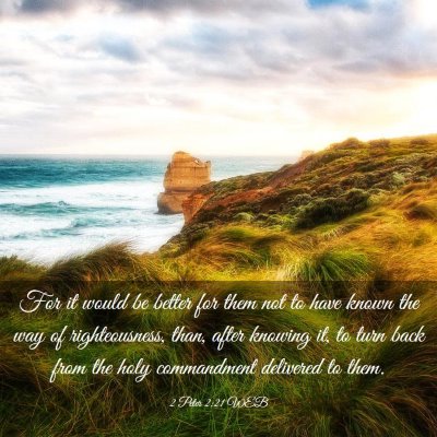 Picture 03 - 2 Peter 2:21 WEB - For it would be better for them not to have known - Bible Verse Picture