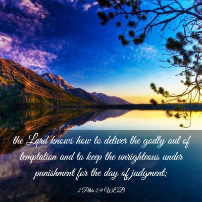 Picture 03 - 2 Peter 2:9 WEB - the Lord knows how to deliver the godly out of - Bible Verse Picture