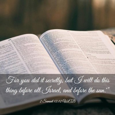 Picture 03 - 2 Samuel 12:12 WEB - For you did it secretly, but I will do this thing - Bible Verse Picture