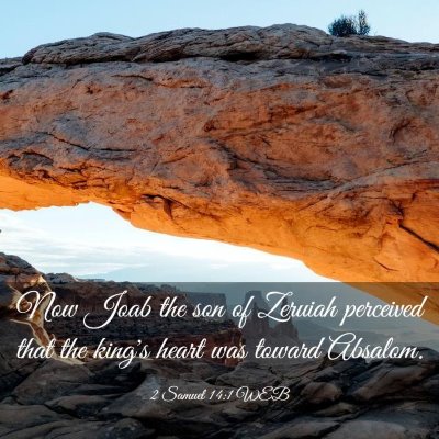Picture 03 - 2 Samuel 14:1 WEB - Now Joab the son of Zeruiah perceived that the - Bible Verse Picture