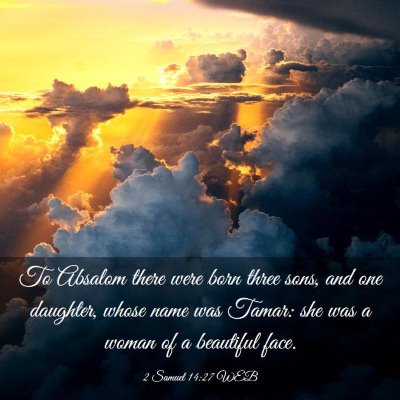 Picture 03 - 2 Samuel 14:27 WEB - To Absalom there were born three sons, and one - Bible Verse Picture