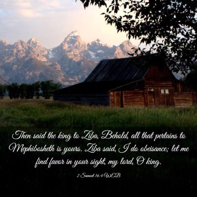 Picture 03 - 2 Samuel 16:4 WEB - Then said the king to Ziba, Behold, all that - Bible Verse Picture