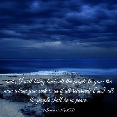 Picture 03 - 2 Samuel 17:3 WEB - and I will bring back all the people to you: the - Bible Verse Picture