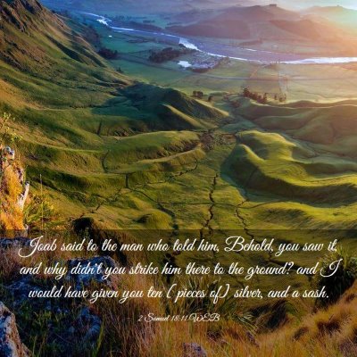 Picture 03 - 2 Samuel 18:11 WEB - Joab said to the man who told him, Behold, you - Bible Verse Picture