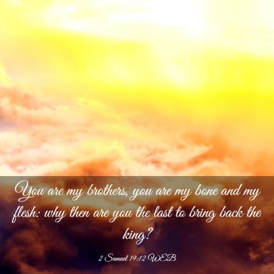 Picture 03 - 2 Samuel 19:12 WEB - You are my brothers, you are my bone and my - Bible Verse Picture