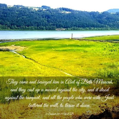 Picture 03 - 2 Samuel 20:15 WEB - They came and besieged him in Abel of Beth - Bible Verse Picture