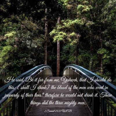 Picture 03 - 2 Samuel 23:17 WEB - He said, Be it far from me, Yahweh, that I should - Bible Verse Picture