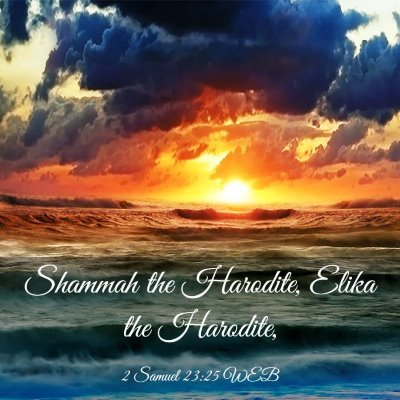 Picture 03 - 2 Samuel 23:25 WEB - Shammah the Harodite, Elika the - Bible Verse Picture