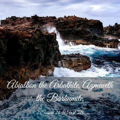 Picture 03 - 2 Samuel 23:31 WEB - Abialbon the Arbathite, Azmaveth the - Bible Verse Picture