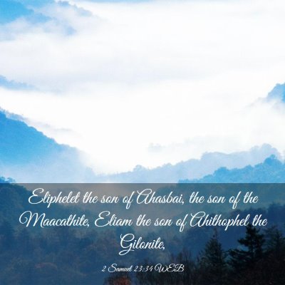 Picture 03 - 2 Samuel 23:34 WEB - Eliphelet the son of Ahasbai, the son of the - Bible Verse Picture