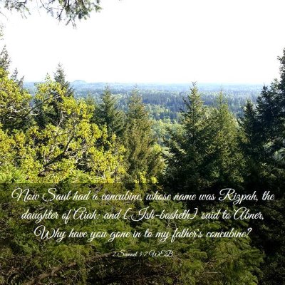 Picture 03 - 2 Samuel 3:7 WEB - Now Saul had a concubine, whose name was Rizpah, - Bible Verse Picture