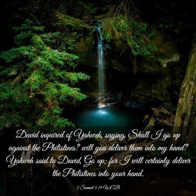Picture 03 - 2 Samuel 5:19 WEB - David inquired of Yahweh, saying, Shall I go up - Bible Verse Picture