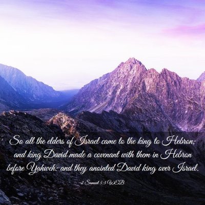 Picture 03 - 2 Samuel 5:3 WEB - So all the elders of Israel came to the king to - Bible Verse Picture
